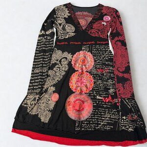 Desigual Colorful Graphic Cotton Dress – Women’s Size Small